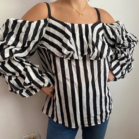 INC International Concepts Tops - Black and White Boho Top